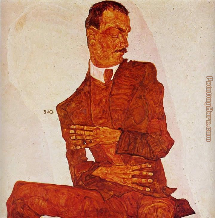 Portrait of the Art Critic Arthur Roessler painting - Egon Schiele Portrait of the Art Critic Arthur Roessler art painting